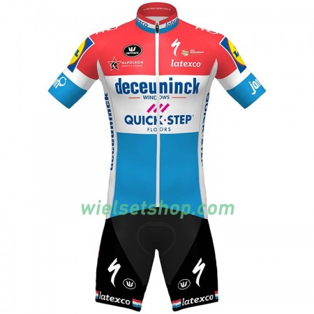 Fietskleding (Fietsshirt + Korte Koersbroek) 2020 Quick-Step Floors Luxemburgs kampioenschap N001